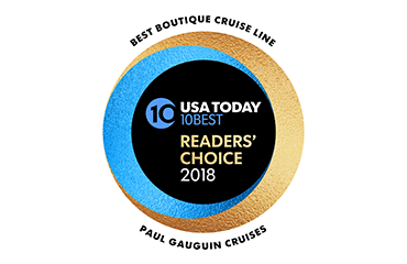 USA Todays 10Best Awards 2018, Best Boutique Cruise Line, Paul Gauguin Cruises