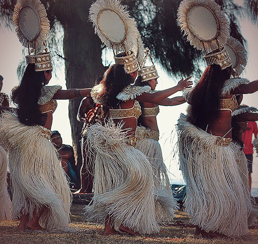 Native Polynesian heiva dancers.