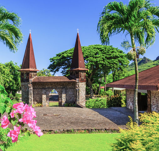 Notre Dame de Taiohea located on Nuku Hiva.