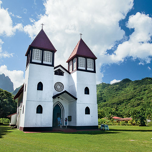 A Christian church in French Polynesia.
