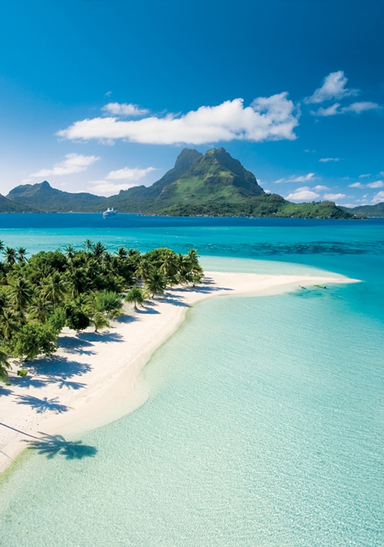 Aerial photo of bora bora beach