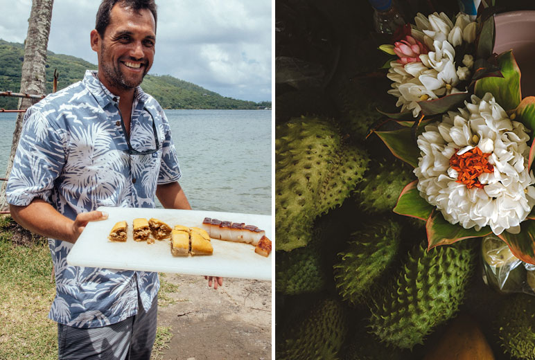 Man with tray of sour sop fruit