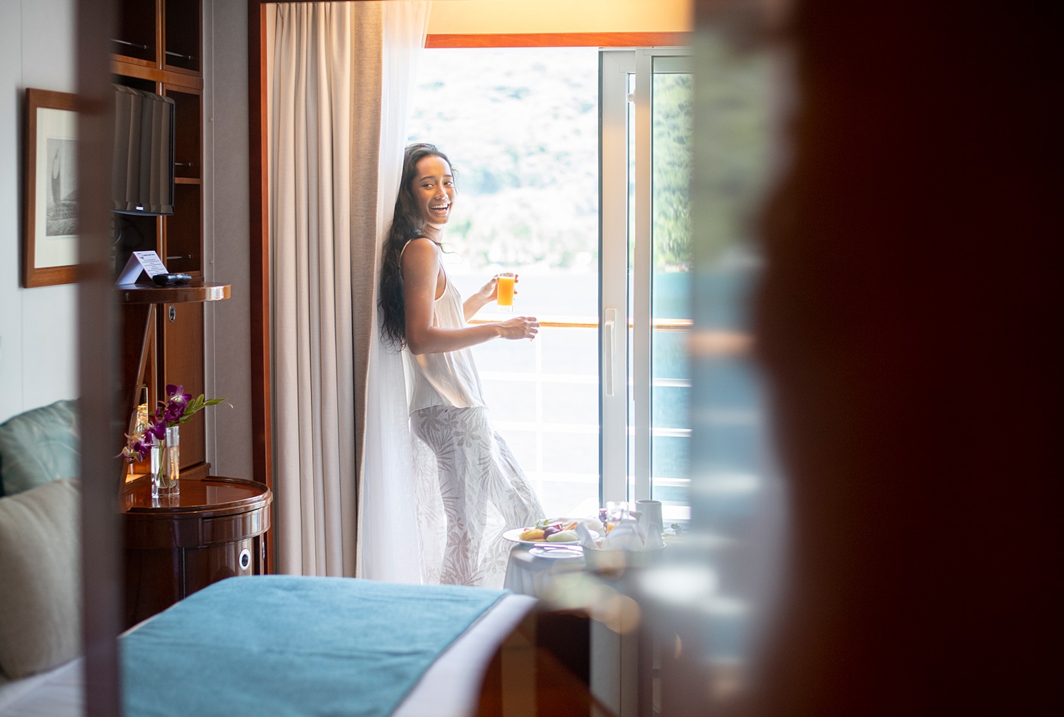 breakfast on the balcony in your stateroom