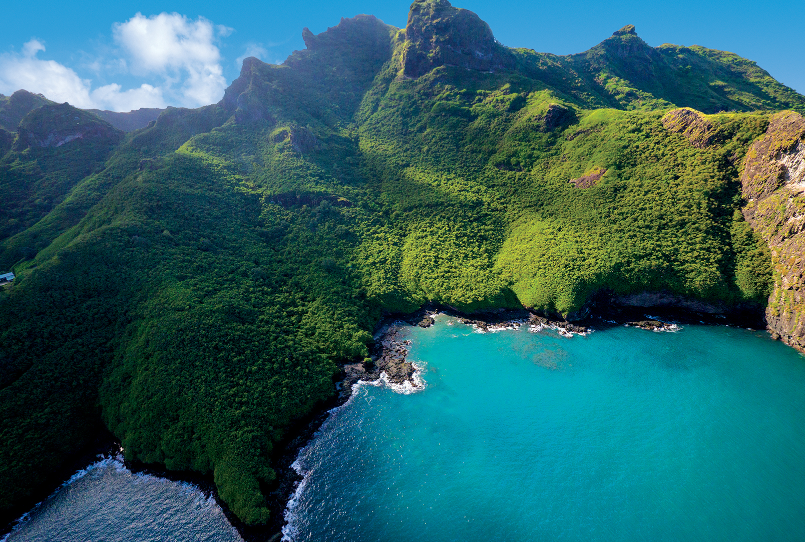 Cloaked in mystery, the islands of the Marquesas rise from the ocean with a beautifully commanding presence; Nuku Hiva is pictured here.