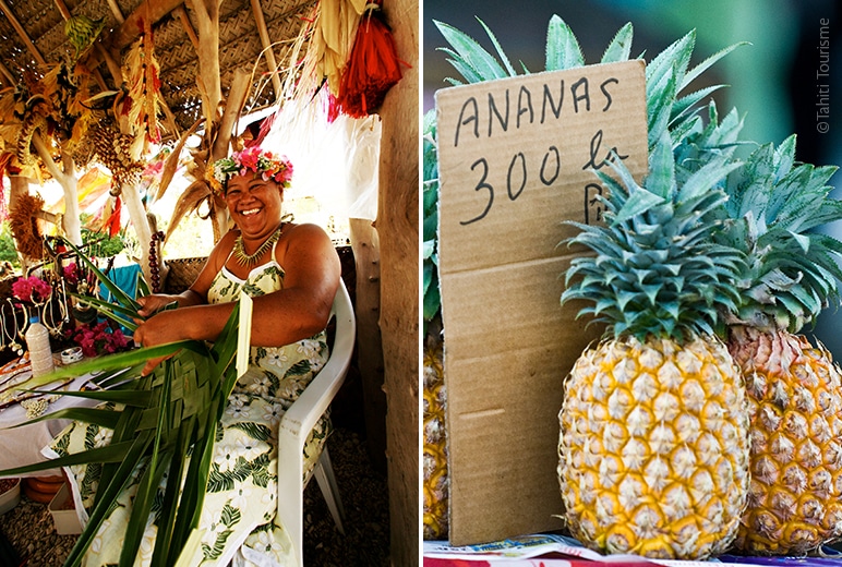 Fresh fruits and artisan handicrafts at Le Marchê de Papeete
