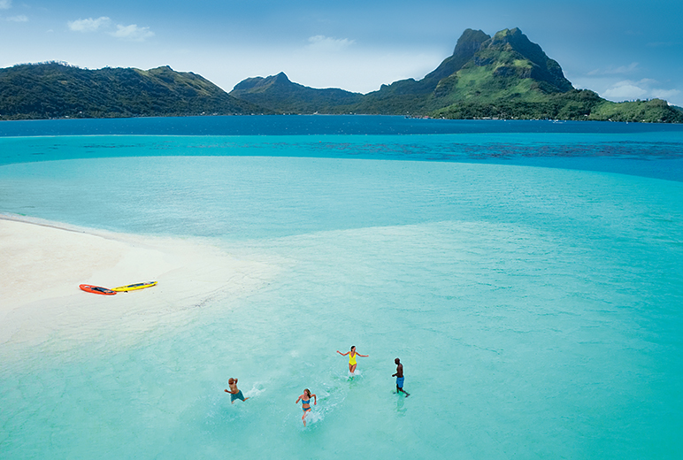 Group frolicking in Bora Bora