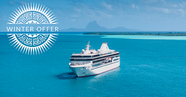 m/s Paul Gauguin at sea in Tahiti | 2025 Winter Offer