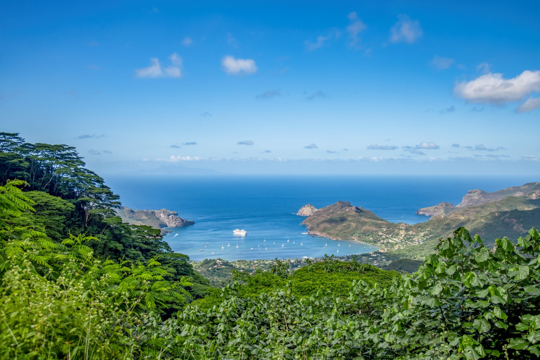 Paul Gauguin Cruises | ms Paul Gauguin anchored off the bay of French Polynesia